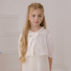 Ellalouise 女童Avec Toi蕾絲蝴蝶結開襟衫