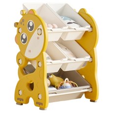 lilikoko 哩哩摳摳 萌鹿鐵桿收納架 組合1, 3層, 琥珀黃