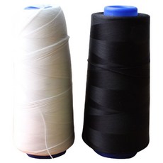 ButtonKing 彈性佳縫紉線 拷克線 2件組 2500m, 1套, 白色, 黑色