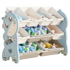 lilikoko 哩哩摳摳 萌鹿鐵桿收納架 組合3, 3層, 雀羽藍