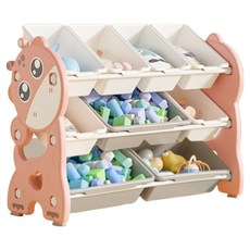 lilikoko 哩哩摳摳 萌鹿鐵桿收納架 組合3, 3層, 千禧粉