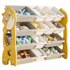 lilikoko 哩哩摳摳 萌鹿鐵桿收納架 組合8, 4層, 琥珀黃