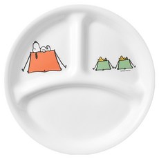 Corelle Brands 康寧餐具 SNOOPY 露營趣 分隔盤 8吋, 白色, 1個