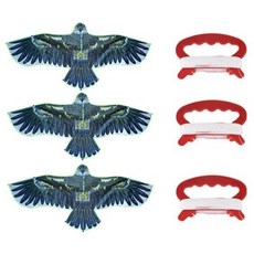 放風箏 老鷹風箏 3入 + 線輪 3入 A套組 W99002Y, 1套