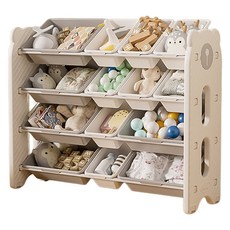 lilikoko 哩哩摳摳 熊寶收納架 組合五, 4層, 茉莉白