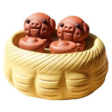 命運好好玩 財福雙盈豬寶擺件 8110208, 紅色, 1個