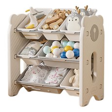 Inhe 英禾 熊寶收納架 組合一, 3層, 茉莉白