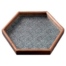 Sun&Dream 復古高級木質六角托盤, 混合色