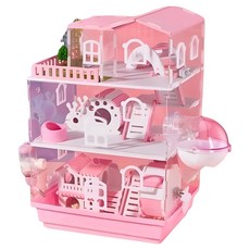 第3代豪華套裝倉鼠籠 3層, 1個, 粉色