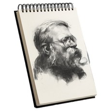 Mungudam 加厚速寫練習本 美術繪圖素描本 黑色 60張, 1個, A4
