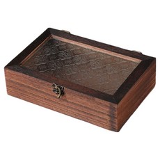 Sun & Dream 經典木質收納盒 茶包收納盒 24 x 15.5 x 6.5 cm, 1個, 桐木 中型