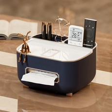 橡合杉 UV金框紙巾盒, 寶藍色, 1個