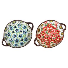 Polanie New Polanie 中款雙耳碗 2件組, 1套, 雛菊 + 山茶花