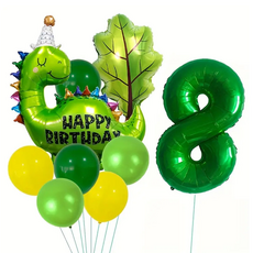 Ilsangsokbanzzak 生日快樂 恐龍派對 氣球組 8歲, 綜合色, 1套
