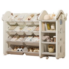 lilikoko 哩哩摳摳 甜點屋鐵桿收納架 組合9, 4層, 玉蓮白