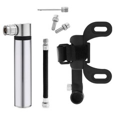 Jirode Bike 自行車 空氣 多功能 便攜式 手持 打氣筒 固定架 套組, 銀色, 1套