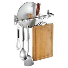 Clover商社 不鏽鋼廚房料理工具掛架, 銀色, 1個
