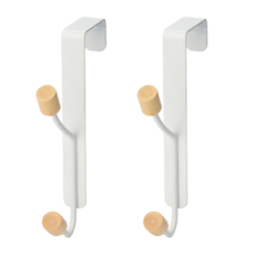 鐵藝原木門後掛勾 2勾, 2個, 白色