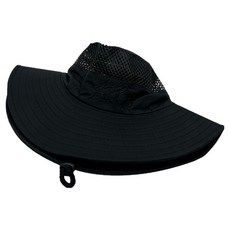 American Road 山脈刺繡網眼寬簷登山帽 HR2048, 黑色