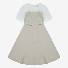 베스띠벨리 여성용 셔츠 레이어드 반팔 원피스 BKOAE2536