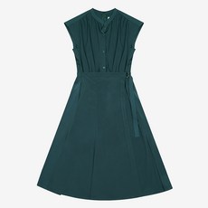 베스띠벨리 여성용 슬리브리스 오픈칼라 랩 원피스 BKOAF2544