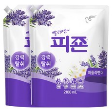 피죤 강력탈취 섬유유연제 퍼플라벤더 리필, 2.1L, 1개입, 2개