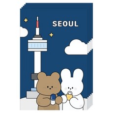 Dona和朋友們 SEOUL 明信片, 5個, 南山塔