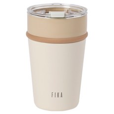 nEOFLam FIKA Lips 保溫保冷 304不鏽鋼 防滑 陶瓷 隨行杯, 1個, 355ml, 奶油色