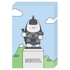 Dona和朋友們 SEOUL 明信片, 5個, 光化門李舜臣