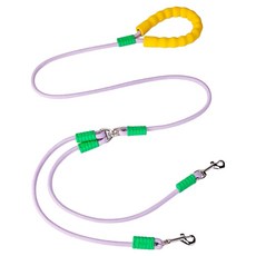 파스텔펫 반려동물 폼폼 트윈 리드줄, 퍼플, 1개