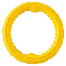 파스텔펫 반려동물 터그 프리스비 링장난감, 옐로우, 1개