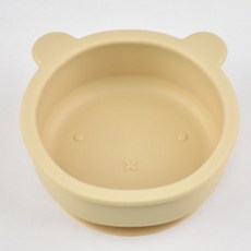 라온담 嬰兒小熊矽膠吸盤碗, 1個, 象牙白