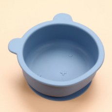 라온담 嬰兒小熊矽膠吸盤碗, 1個, 藍色
