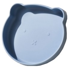 Raondam 嬰幼兒用小熊矽膠吸附餐盤, 1個, 藍色, 單品