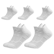 Aster 雙層緩衝運動襪組 短筒, 白色, 5個
