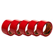 新一 彩色封箱膠帶 48mm x 40m, 5個, 紅色