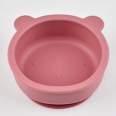 라온담 嬰兒小熊矽膠吸盤碗, 1個, 粉紅色