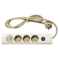 모던하우스 컬러 1A+1C 멀티탭 3구 GS0902, 1개, 크림베이지, 1.4m
