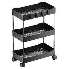 小麥購物 置物推車 寬款 L803, 3層, 黑色