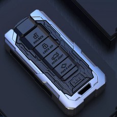 CRONICLE BMW相容 Tank-Line 金屬智慧鑰匙殼 A型, 永恆銀, CRO-TANK-BMAS