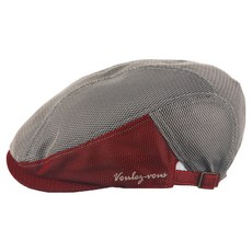 VoulezVous 男士用Adelio網眼大尺碼夏季戶外高爾夫狩獵帽, 1個, 米色紅色