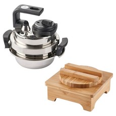 sauten 壓力鍋 1~2人用+竹製蒸架組, 1套, 1L, 混色