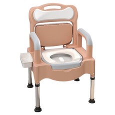 Rosithera 孕婦老人用移動式馬桶 PP柔軟坐墊 + 單一堅固內桶組 54 x 21 x 53 cm, 1套, 卡其色