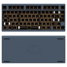 몬스타PC 기어 위캣7 베어본 풀알루미늄 QMK 볼캐치 유무선 블루투스 매크로 단축키 커스텀 키보드, 블루그레이, WECAT7, 제조사축