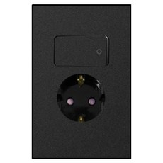 winners Bello霧面開關安裝1孔插座 黑色, 1個