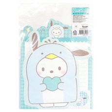 산리오 NEW 모양편지지 + 봉투 + 스티커 포차코 세트, 혼합색상, 1세트