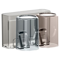 Hanbomnuri 免鑽孔牙刷架 + 漱口杯 2件組, 1套, 藍色, 粉紅色(漱口杯)