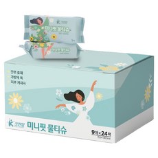 케이크린업 미니핏 물티슈 휴대형, 24개, 9매입, 50g