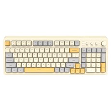 AULA 狼蛛 獨角獸韓文Funky有線鍵盤, S99, 黃灰色, 原廠軸