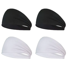 Idea Room 運動髮帶 2款 x 2入組, 1套, 黑色, 白色